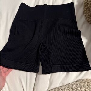 Black Ribbed Women's Shorts